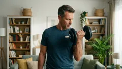 Käsien treeni yhdellä käsipainolla: 15 minuutin supersarja hauis- ja ojentajille, joka takaa kunnon lihaspumpin.